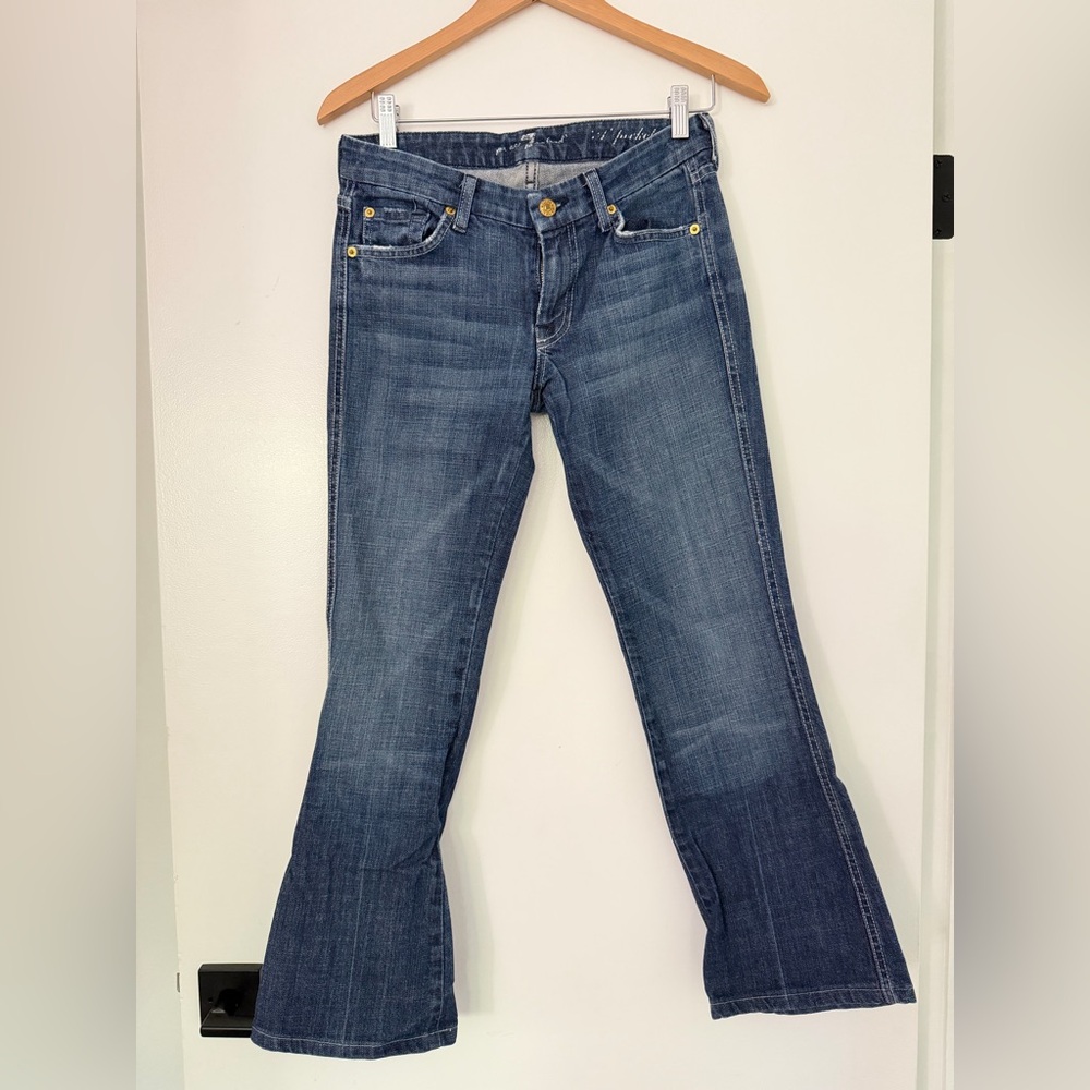 7 For All Mankind Women's Dark Blue Flare Jeans